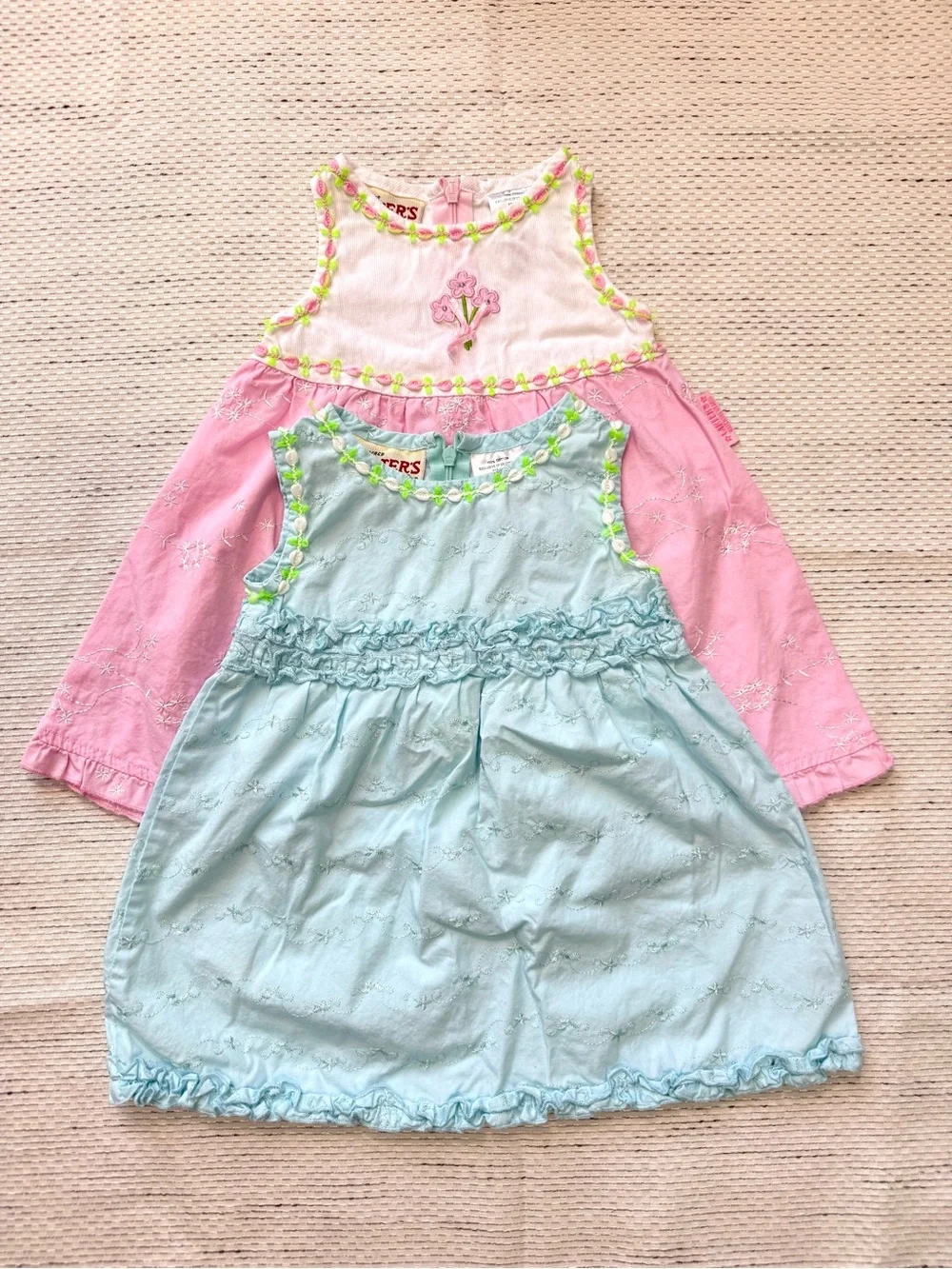 Vintage Carter’s Dresses Girl’s 12M Pink Blue Cotton Kidcore